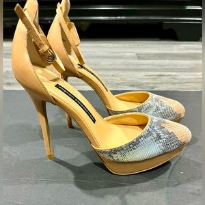 French connection “Remi” snake-print platform pumps. Size 8.5